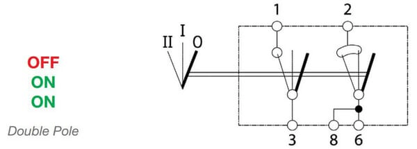 Pièces agricoles - Electricité - Interrupteur à bascule, II+I-0, off-on-on, 12/24V, 7 pôles, éclairage de localisation, avec ampoule