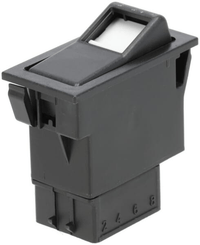 Pièces agricoles - Electricité - Interrupteur à bascule, II+I-0, off-on-on, 12/24V, 7 pôles, éclairage de localisation, avec ampoule
