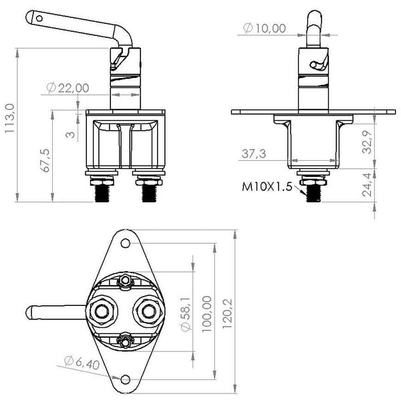 Pièces agricoles - Electricité - Coupe batterie 12/24V, 250A/2500A (24V-10sec)