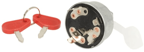 Pièces agricoles - Electricité - Contacteur d'allumage à clé, 12/24V, 4 positions, 16A, cosses plates