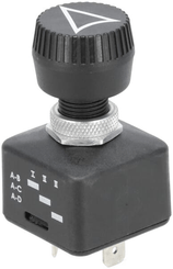 Pièces agricoles - Electricité - Commutateur rotatif, on-on-on, 12-24V, cosses plates, 6.3mm