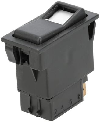 Pièces agricoles - Electricité - Interrupteur à bascule, II+I-0, off-on-on, 12V, 7 pôles, éclairage de localisation, avec ampoule