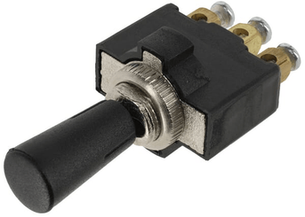 Pièces agricoles - Electricité - Interrupteur à bascule, marche-arrêt-marche, 12-24VDC, 20A, 125-250VAC, 2A, 3 broches, bornes à vis, écrou métallique, capuchon