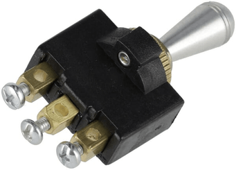 Pièces agricoles - Electricité - Interrupteur à bascule, marche-arrêt-marche, 12-24VDC, 10A, 125-250VAC, 2A, 3 broches, bornes à vis, écrou métallique, capuchon