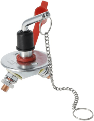 Pièces agricoles - Electricité - Coupe-batterie rond, argent, type mini M10, 12-48V, 150A/1000A (5sec), IP63