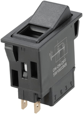 Pièces agricoles - Electricité - Interrupteur à bascule, II+I-0, off-on-on, 12/24V, 5 pôles, éclairage de fonction, avec ampoule
