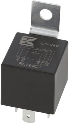 Pièces agricoles - Electricité - Mini relais 24V, inverseur, 30A/40A, avec support