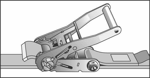Pièces agricoles - Outils atelier - Sangle à cliquet Type 50, 25kN 12m