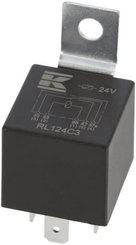 Pièces agricoles - Electricité - Mini relais 24V, inverseur, 30A/40A, avec support
