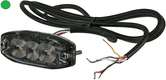 Feu d'avertissement et clignotant LED, rectangulaire, 10/30V, vert, 82x30x9mm, 3 LED, Kramp