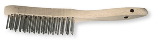 Brosse à main fils inox Ø 0.35 droits 4 rangs manche bois (par 1)