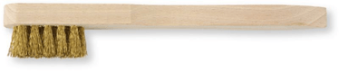 Brosse à bougie laiton souple 3 rangs Ø fils 0.15, longueur 150 mm, manche bois. (par 1)