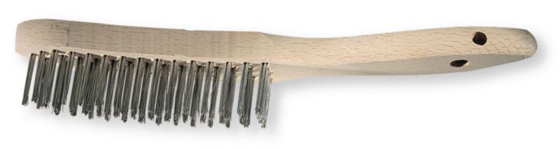 Outils - Outils divers - Brosse à main fils inox Ø 0.35 droits 4 rangs manche bois (par 1)