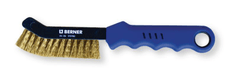 Brosse à main fil laiton 2 rangs fils Ø de fil 0.25 manche caoutchouc pour étrier de frein (par 1)