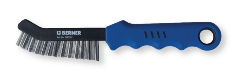 Outils - Outils divers - Brosse à main fil acier 2 rangs fils Ø de fil 0.35 manche caoutchouc pour étrier de frein (par 1)