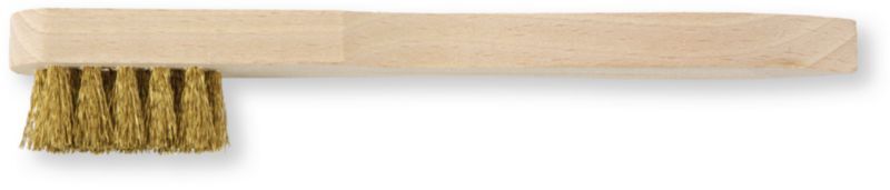 Outils - Outils divers - Brosse à bougie laiton souple 3 rangs Ø fils 0.15, longueur 150 mm, manche bois. (par 1)