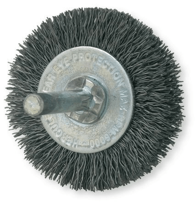 Outils - Outils divers - Brosse rotative circulaire fils aciers diamètre 75 sut tige de 6 mm, vitesse de rotation maximum 4500 trs/min. (par 1)