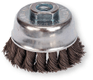 Brosse rotative type coupe fils acier 1 rang diamètre 65 mm pour meuleuse avec filetage 14x200, vitesse rotation 12500 trs/min.