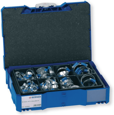 Boulonnerie, quincaillerie - Rivets, chevilles, pointes et agrafes - BERA-clic+ n° 1 de 140 colliers de serrage ALU-ZINC W1 (par 1)