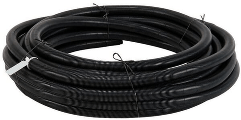 Pièces agricoles - Electricité - Tube de protection 22mm 25m flexible ondulé, fermé, noir
