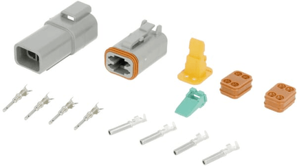 Pièces agricoles - Electricité - Jeu de connecteurs DT 4 fiches mâle + femelle