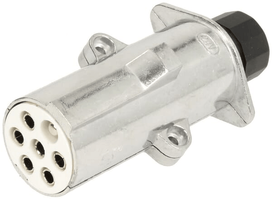 Pièces agricoles - Electricité - Fiche de remorque 7 broches, aluminium, 24V, bornes à vis