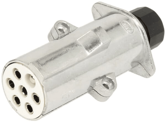 Pièces agricoles - Electricité - Fiche de remorque 7 broches, aluminium, 24V, bornes à vis