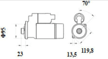 Pièces agricoles - Eclairage - Démarreur 12V, 2,2kW, 11 dents, Mahle