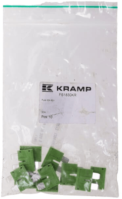 Pièces agricoles - Electricité - Fusible à lame standard 80V 30A vert paquet de 10x Kramp