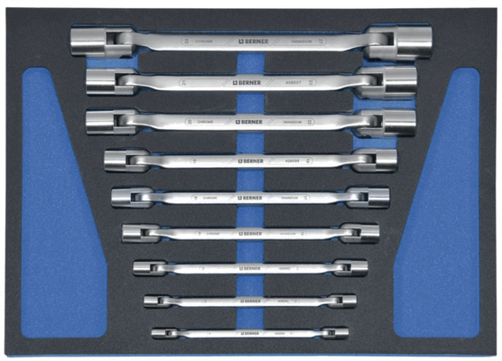 Boulonnerie, quincaillerie - Meubles, rangements - Mousse clés à pipe articulées de 8 à 27 mm, 9 pièces (par 1)