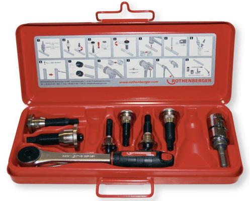 Boulonnerie, quincaillerie - Meubles, rangements - Coffret piquage pour tube cuivre 10-12-14-16-18-22 mm avec cliquet et fraise de piquage. (par 1)