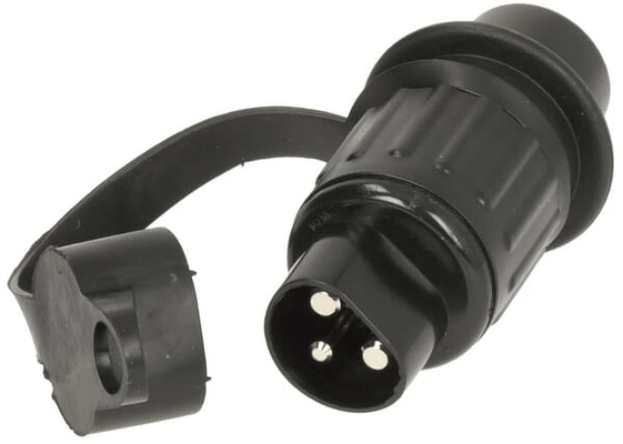 Pièces agricoles - Electricité - Fiche 3 pôles, plastique, 12/24V, cosses plates