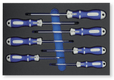 Module rangement mousse plein 7 tournevis avec trou (par 1)