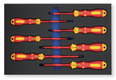 Module rangement mousse plein 7 tournevis isolés VDE fente - PH - PZ (par 1)