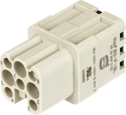 Pièces agricoles - Electricité - Insert de fiche femelle 8P. HAN-8D