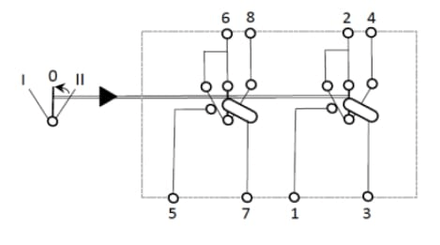 Pièces agricoles - Electricité - Interrupteur à bascule, I-0-(II), on-on-mom, 12 V, 8 broches, options de système de direction