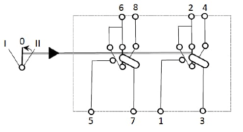 Pièces agricoles - Electricité - Interrupteur à bascule, I-0-(II), on-on-mom, 12V, 8 broches, lave-glace d'essuie-glace