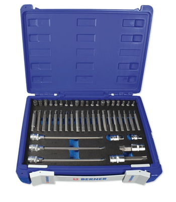 Boulonnerie, quincaillerie - Meubles, rangements - Coffret embouts longs 1/2" et 3/8" 47 pièces (par 1)