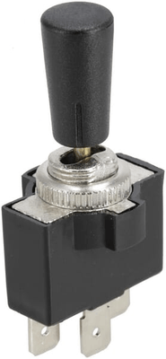 Pièces agricoles - Electricité - Interrupteur à bascule, marche-arrêt-marche, 12-24VDC, 10A, 125-250VAC, 2A, 3 broches, bornes plates, écrou métallique, capucho