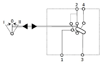 Pièces agricoles - Electricité - Interrupteur à bascule, (I)-0-(II), maman sur maman, 12 V, 4 broches, augmentation/diminution automatique de la vitesse de rota