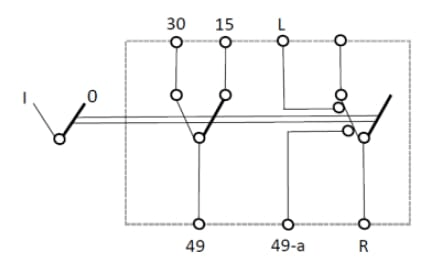 Pièces agricoles - Electricité - Interrupteur à bascule, I-0, 12V, 7 broches, avertisseur de danger