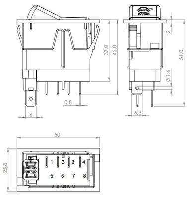Pièces agricoles - Electricité - Interrupteur à bascule, (I)-0-(II), maman sur maman, 12 V, 4 broches, options de vitesse de rotation du moteur/auto