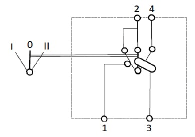Pièces agricoles - Electricité - Interrupteur à bascule, I-0-II, on-on-on, 12V, 4 broches, essuie-glace