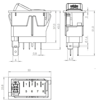Pièces agricoles - Electricité - Interrupteur à bascule, (I)-0-(II), maman sur maman, 12 V, 4 broches, options de blocage de différentiel