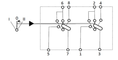 Pièces agricoles - Electricité - Interrupteur à bascule, I-0-(II), on-on-mom, 12V, 8 broches, blocage de différentiel