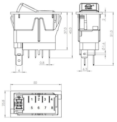 Pièces agricoles - Electricité - Interrupteur à bascule, (I)-0-(II), maman sur maman, 12 V, 4 broches, options de vitesse de rotation du moteur/auto