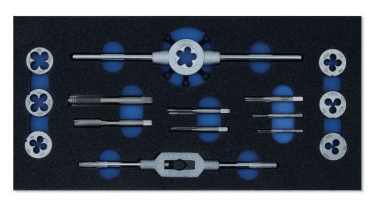 Outils - Outils divers - Assortiment tarauds-filières M3-M12 16 pièces (par 1)