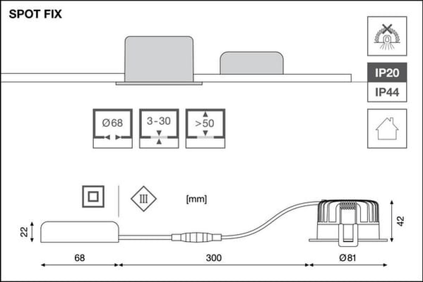 Pièces agricoles - Electricité - Eclairage LED Spot 8W 840