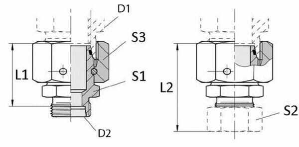Pièces agricoles - Hydraulique - Raccord de réduction 8L-6L