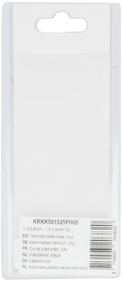 Pièces agricoles - Eclairage - Cosse plate mâle, bleue 6,3x0,8mm - 1,5-2,5mm² (6)